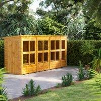Powersheds Pent Shiplap Dip Treated Potting Shed - 14 x 4ft
