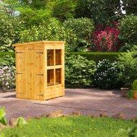 Powersheds Double Door Pent Shiplap Dip Treated Potting Shed - 4 x 4ft