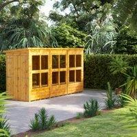 Powersheds Double Door Pent Shiplap Dip Treated Potting Shed - 12 x 4ft