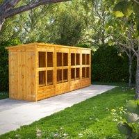 Powersheds Double Door Pent Shiplap Dip Treated Potting Shed - 16 x 4ft