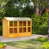 Powersheds Double Door Apex Shiplap Dip Treated Potting Shed - 10 x 4ft