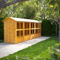 Powersheds Double Door Apex Shiplap Dip Treated Potting Shed - 18 x 4ft