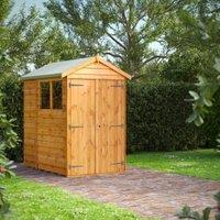 Powersheds Double Door Apex Overlap Dip Treated Shed - 6 x 4ft