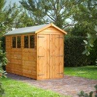 Powersheds Double Door Apex Overlap Dip Treated Shed - 10 x 4ft