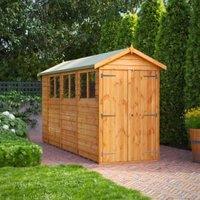 Powersheds Double Door Apex Overlap Dip Treated Shed - 14 x 4ft