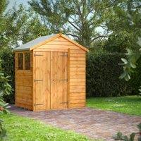 Powersheds Double Door Apex Overlap Dip Treated Shed - 4 x 6ft