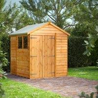 Powersheds Double Door Apex Overlap Dip Treated Shed - 6 x 6ft