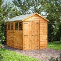 Powersheds Double Door Apex Overlap Dip Treated Shed - 8 x 6ft