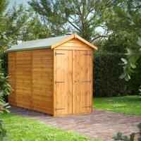 Powersheds Double Door Apex Overlap Dip Treated Windowless Shed - 10 x 4ft
