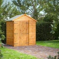 Powersheds Double Door Apex Overlap Dip Treated Windowless Shed - 4 x 6ft