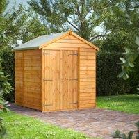 Powersheds Double Door Apex Overlap Dip Treated Windowless Shed - 6 x 6ft