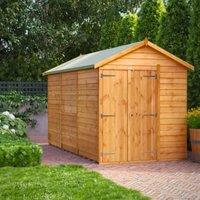 Powersheds Double Door Apex Overlap Dip Treated Windowless Shed - 12 x 6ft