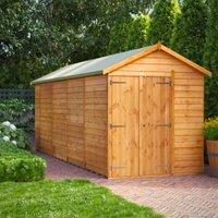 Powersheds Double Door Apex Overlap Dip Treated Windowless Shed - 18 x 6ft