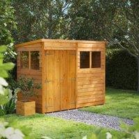 Powersheds Double Door Pent Overlap Dip Treated Shed - 8 x 4ft