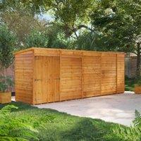 Powersheds Double Door Pent Overlap Dip Treated Windowless Shed - 18 x 4ft