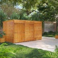 Powersheds Double Door Pent Overlap Dip Treated Windowless Shed - 12 x 6ft