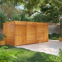 Powersheds Double Door Pent Overlap Dip Treated Windowless Shed - 14 x 6ft