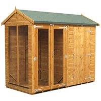 Powersheds Apex Shiplap Dip Treated Summerhouse including 4ft Side Store - 8 x 4ft