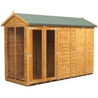 Powersheds Apex Shiplap Dip Treated Summerhouse including 4ft Side Store - 10 x 4ft