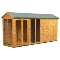 Powersheds Apex Shiplap Dip Treated Summerhouse including 4ft Side Store - 14 x 4ft