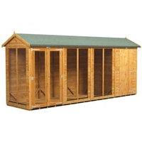 Powersheds Apex Shiplap Dip Treated Summerhouse including 4ft Side Store - 16 x 4ft