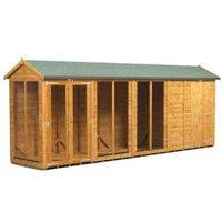 Powersheds Apex Shiplap Dip Treated Summerhouse including 4ft Side Store - 18 x 4ft