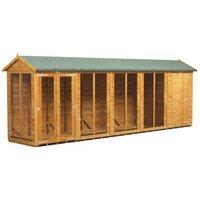 Powersheds Apex Shiplap Dip Treated Summerhouse including 4ft Side Store - 20 x 4ft