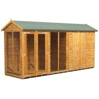 Powersheds Apex Shiplap Dip Treated Summerhouse including 6ft Side Store - 14 x 4ft