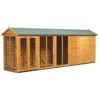 Powersheds Apex Shiplap Dip Treated Summerhouse including 6ft Side Store - 20 x 4ft