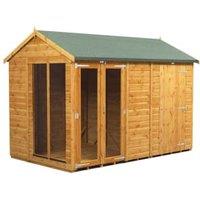 Powersheds Apex Shiplap Dip Treated Summerhouse including 4ft Side Store - 10 x 6ft