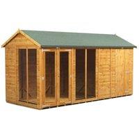 Powersheds Apex Shiplap Dip Treated Summerhouse including 4ft Side Store - 14 x 6ft