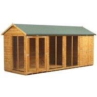 Powersheds Apex Shiplap Dip Treated Summerhouse including 4ft Side Store - 16 x 6ft