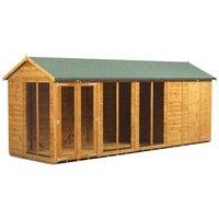 Powersheds Apex Shiplap Dip Treated Summerhouse including 4ft Side Store - 18 x 6ft
