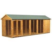Powersheds Apex Shiplap Dip Treated Summerhouse including 4ft Side Store - 20 x 6ft