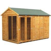 Powersheds Apex Shiplap Dip Treated Summerhouse including 6ft Side Store - 10 x 6ft