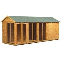 Powersheds Apex Shiplap Dip Treated Summerhouse including 6ft Side Store - 18 x 6ft