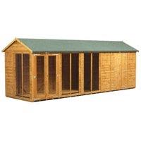 Powersheds Apex Shiplap Dip Treated Summerhouse including 6ft Side Store - 20 x 6ft