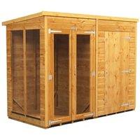 Powersheds Pent Shiplap Dip Treated Summerhouse including 4ft Side Store - 8 x 4ft