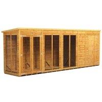 Powersheds Pent Shiplap Dip Treated Summerhouse including 4ft Side Store - 18 x 4ft