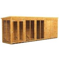 Powersheds Pent Shiplap Dip Treated Summerhouse including 6ft Side Store - 18 x 4ft