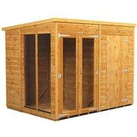 Powersheds Pent Shiplap Dip Treated Summerhouse including 4ft Side Store - 8 x 6ft