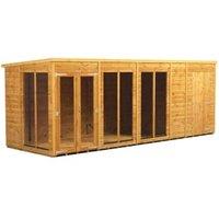 Powersheds Pent Shiplap Dip Treated Summerhouse including 4ft Side Store - 18 x 6ft