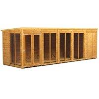 Powersheds Pent Shiplap Dip Treated Summerhouse including 4ft Side Store - 20 x 6ft