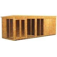 Powersheds Pent Shiplap Dip Treated Summerhouse including 6ft Side Store - 18 x 6ft