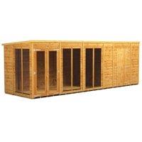 Powersheds Pent Shiplap Dip Treated Summerhouse including 6ft Side Store - 20 x 6ft