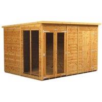 Powersheds Pent Shiplap Dip Treated Summerhouse including 4ft Side Store - 10 x 8ft