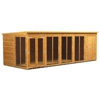 Powersheds Pent Shiplap Dip Treated Summerhouse including 4ft Side Store - 20 x 8ft