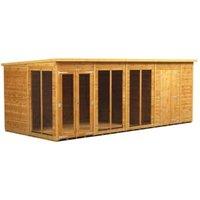 Powersheds Pent Shiplap Dip Treated Summerhouse including 6ft Side Store - 18 x 8ft