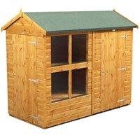 Powersheds Apex Shiplap Dip Treated Potting Shed including 4ft Side Store - 8 x 4ft