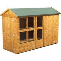 Powersheds Apex Shiplap Dip Treated Potting Shed including 4ft Side Store - 10 x 4ft